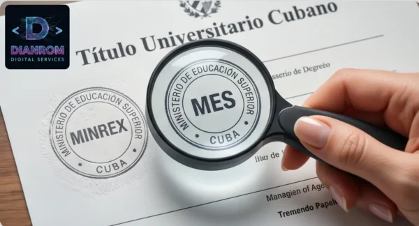 Certificado de antecedentes penales cubano con el sello oficial de la Haya.